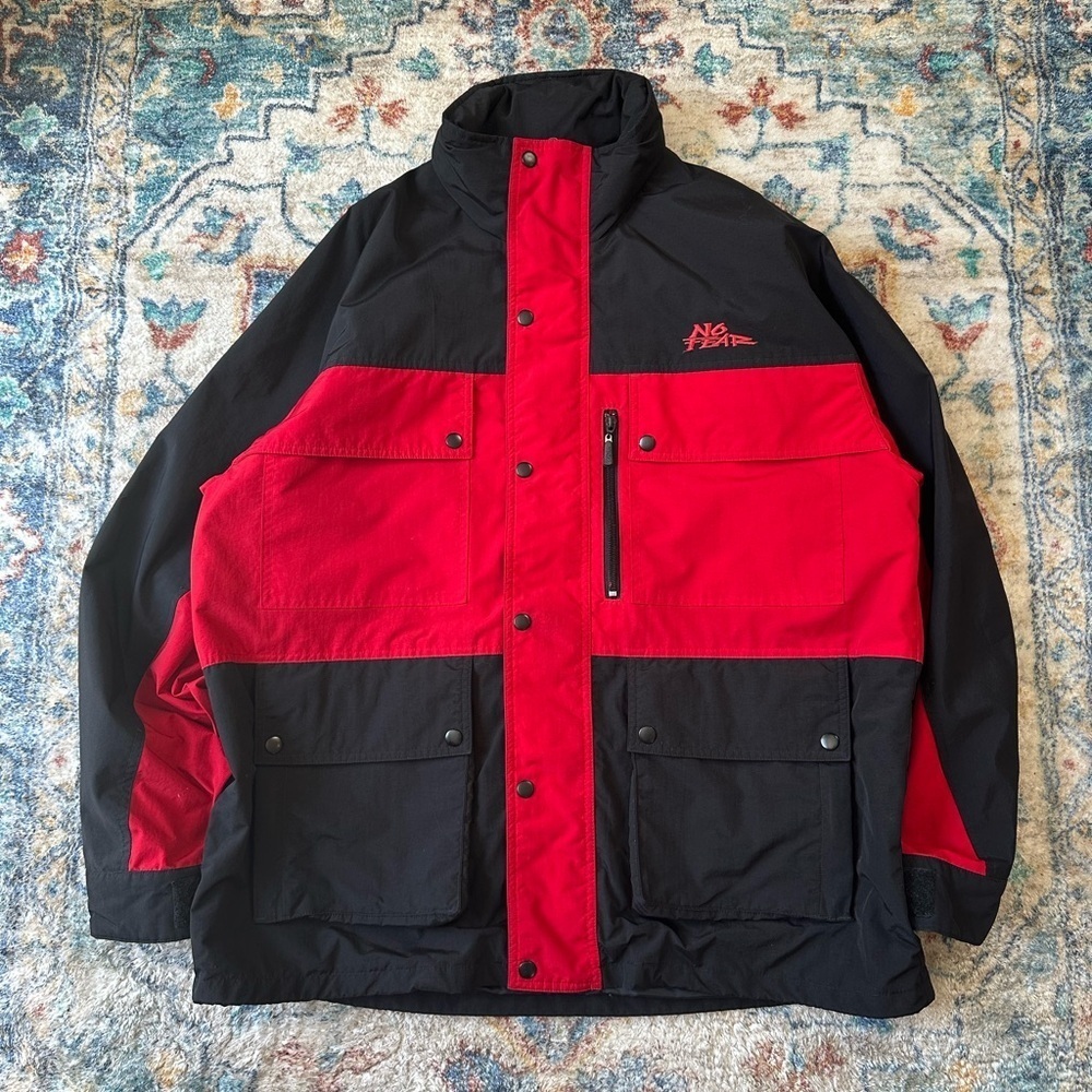 Vintage No Fear Zip-up Multi Pocket Jacket Large